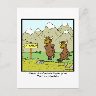 Hippies: Yak cartoon Postcard