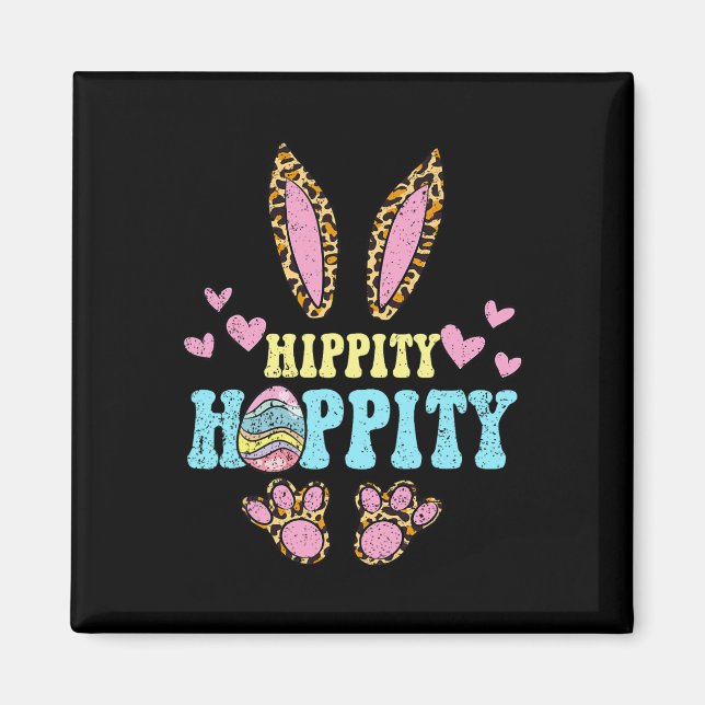 Hippity Hoppity Easter Bunny Egg Hunting Rabbit Sp Magnet (Front)