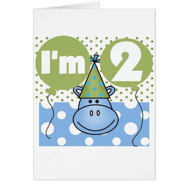 Hippo 2nd Birthday Tshirts and Gifts (Front)