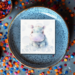 Hippo and Bubbles Napkin