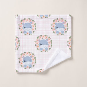 Hippo And Flower Tattoo Wash Cloth