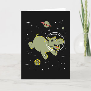 Hippo Animals In Space Card