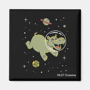 Hippo Animals In Space Magnet