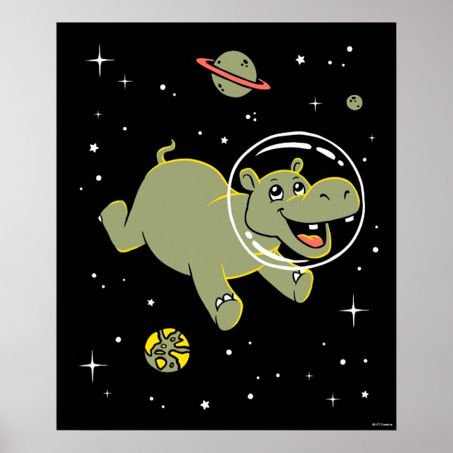 Hippo Animals In Space Poster (Front)