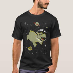Hippo Animals In Space T-Shirt