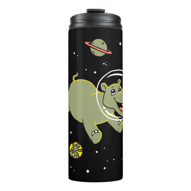 Hippo Animals In Space Thermal Tumbler (Front)