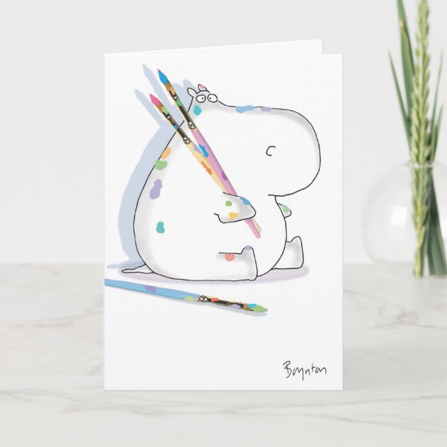 HIPPO ARTIST Birthday Card (Front)