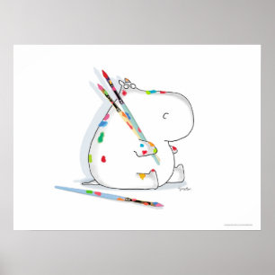 HIPPO ARTIST poster by Sandra Boynton