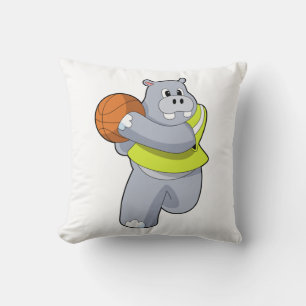 Hippo as Basketball player with Basketball.PNG Cushion