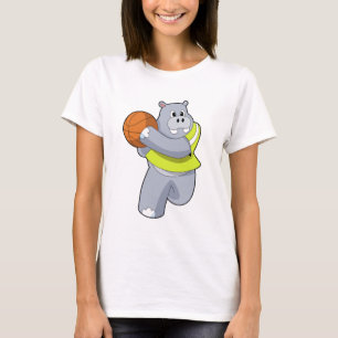 Hippo as Basketball player with Basketball.PNG T-Shirt