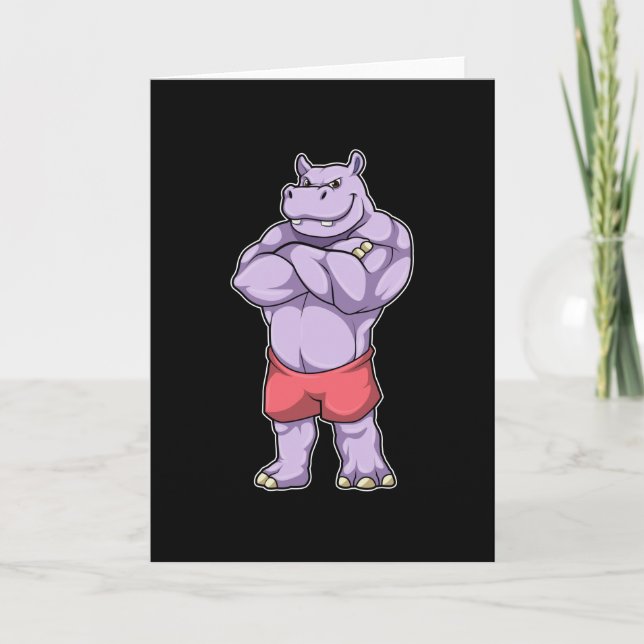 Hippo as Bodybuilder extreme Card (Front)