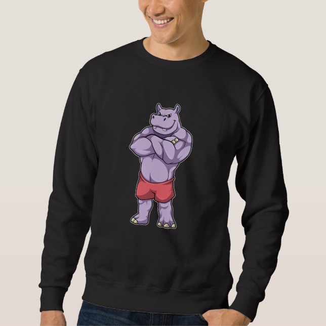 Hippo as Bodybuilder extreme Sweatshirt (Front)