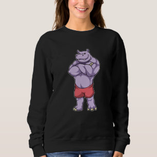 Hippo as Bodybuilder extreme Sweatshirt