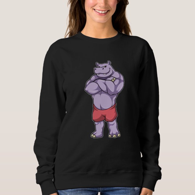 Hippo as Bodybuilder extreme Sweatshirt (Front)