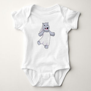 Hippo as Bride with Veil Baby Bodysuit