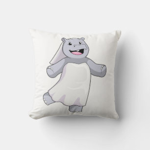 Hippo as Bride with Veil Cushion