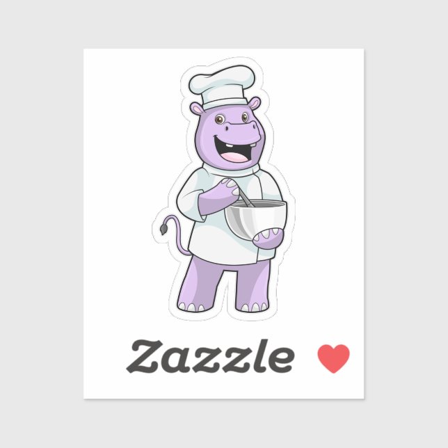 Hippo as Chef with Bowl (Sheet)