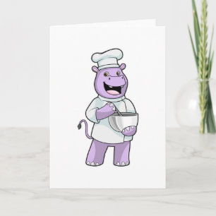 Hippo as Chef with Bowl Card