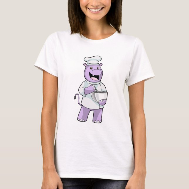 Hippo as Chef with Bowl T-Shirt (Front)