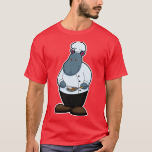 Hippo as Cook with Pan T-Shirt