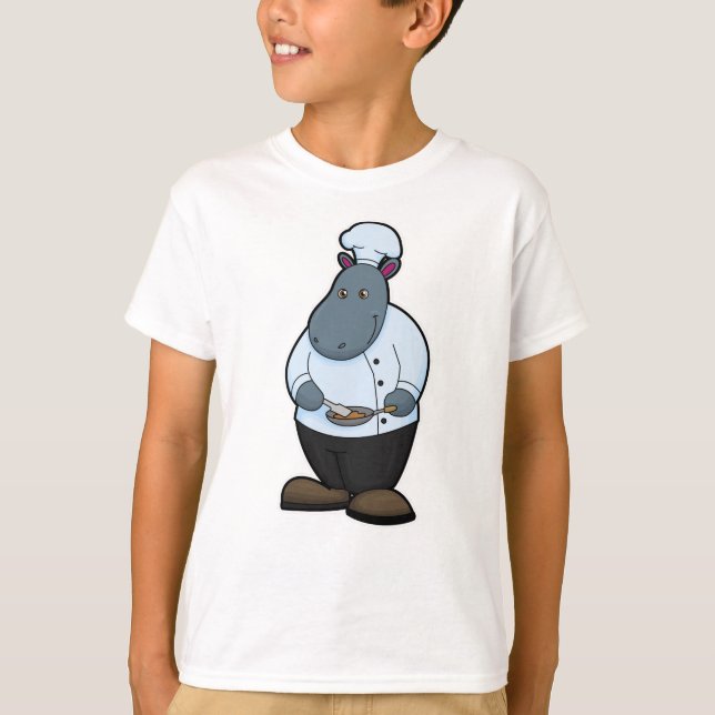 Hippo as Cook with Pan T-Shirt (Front)