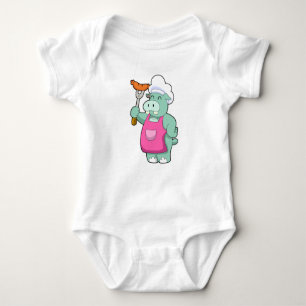 Hippo as Cook with Sausage Baby Bodysuit