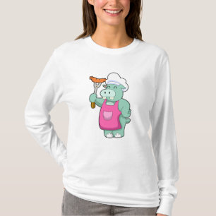 Hippo as Cook with Sausage T-Shirt