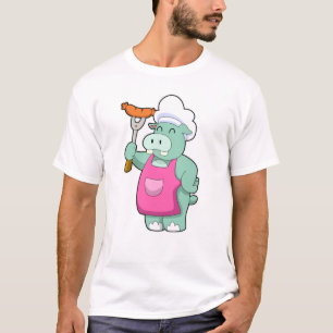 Hippo as Cook with Sausage T-Shirt