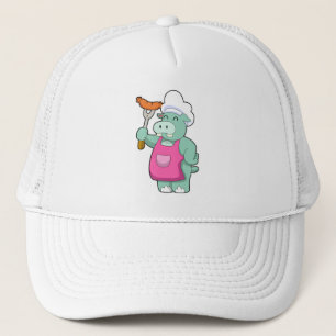 Hippo as Cook with Sausage Trucker Hat