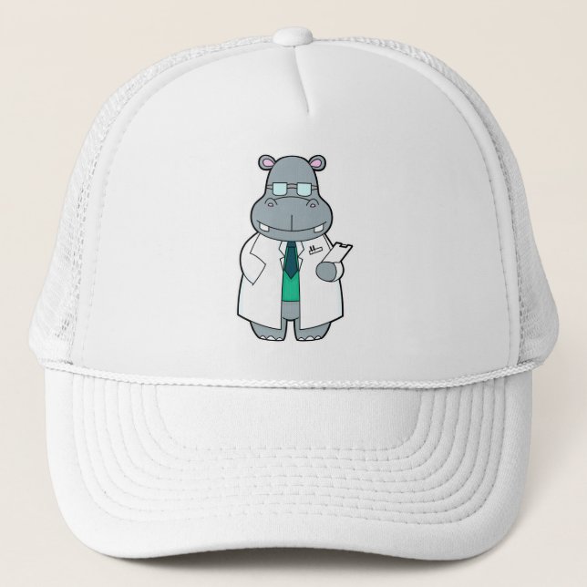 Hippo as Doctor with Smock Trucker Hat (Front)