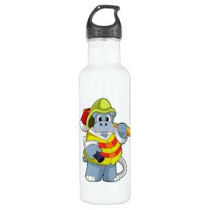 Hippo as Firefighter with Ax 710 Ml Water Bottle