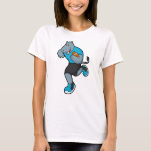 Hippo as Football player with Football T-Shirt