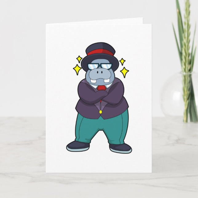 Hippo as Groom with Suit.PNG Card (Front)