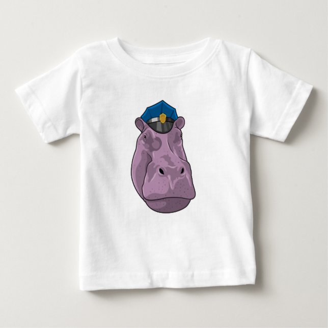 Hippo as Police officer Police Baby T-Shirt (Front)