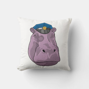 Hippo as Police officer Police Cushion