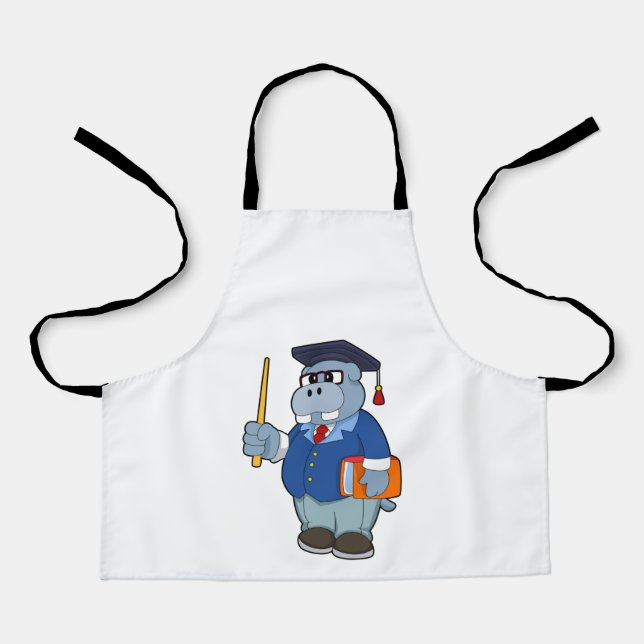 Hippo as Professor with Book Apron (Front)