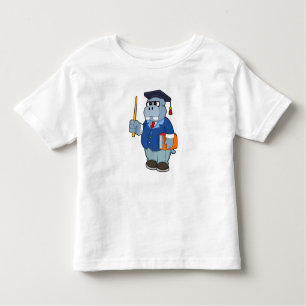 Hippo as Professor with Book Toddler T-Shirt