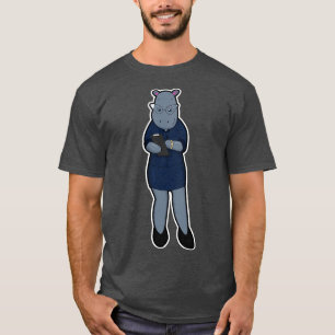 Hippo as Secretary with Notepad and Pen T-Shirt