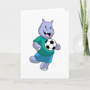 Hippo as Soccer player with Soccer Card