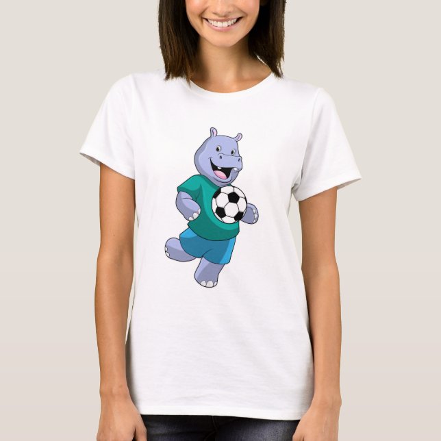 Hippo as Soccer player with Soccer T-Shirt (Front)