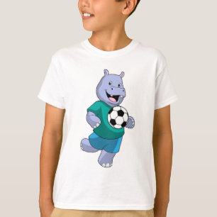 Hippo as Soccer player with Soccer T-Shirt