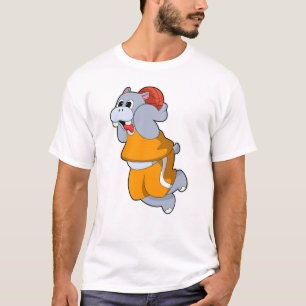 Hippo at Basketball Sports T-Shirt