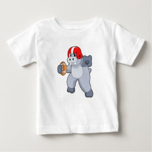 Hippo at Football Sports Baby T-Shirt
