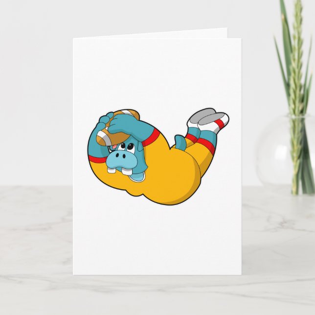 Hippo at Football Sports Card (Front)