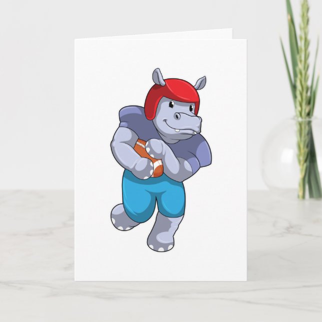 Hippo at Football Sports Card (Front)