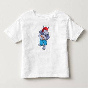 Hippo at Football Sports Toddler T-Shirt