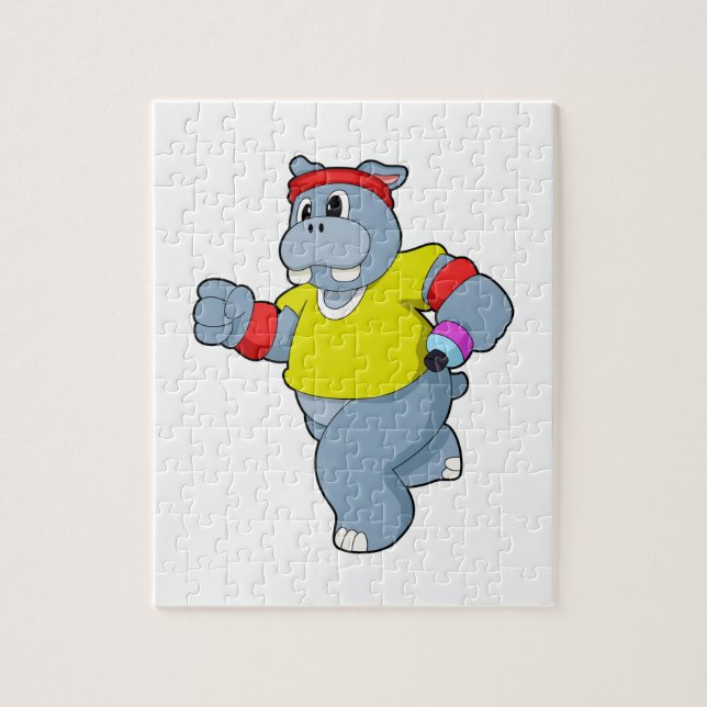 Hippo at Running Jigsaw Puzzle (Vertical)
