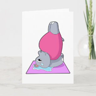 Hippo at Yoga Fitness Card