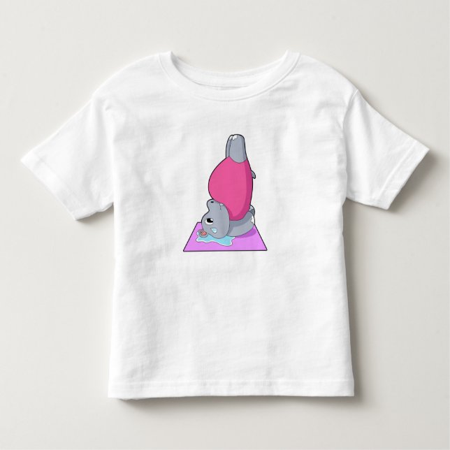 Hippo at Yoga Fitness Toddler T-Shirt (Front)