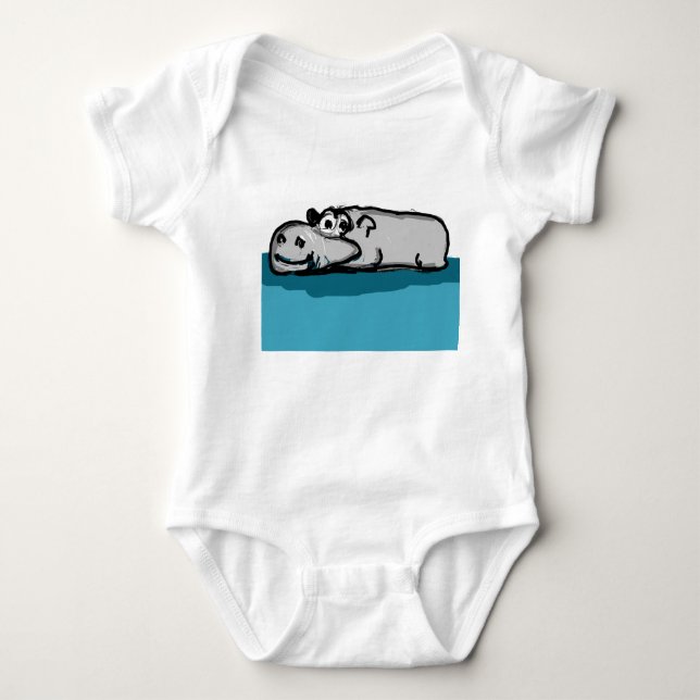 Hippo Baby Bodysuit (Front)